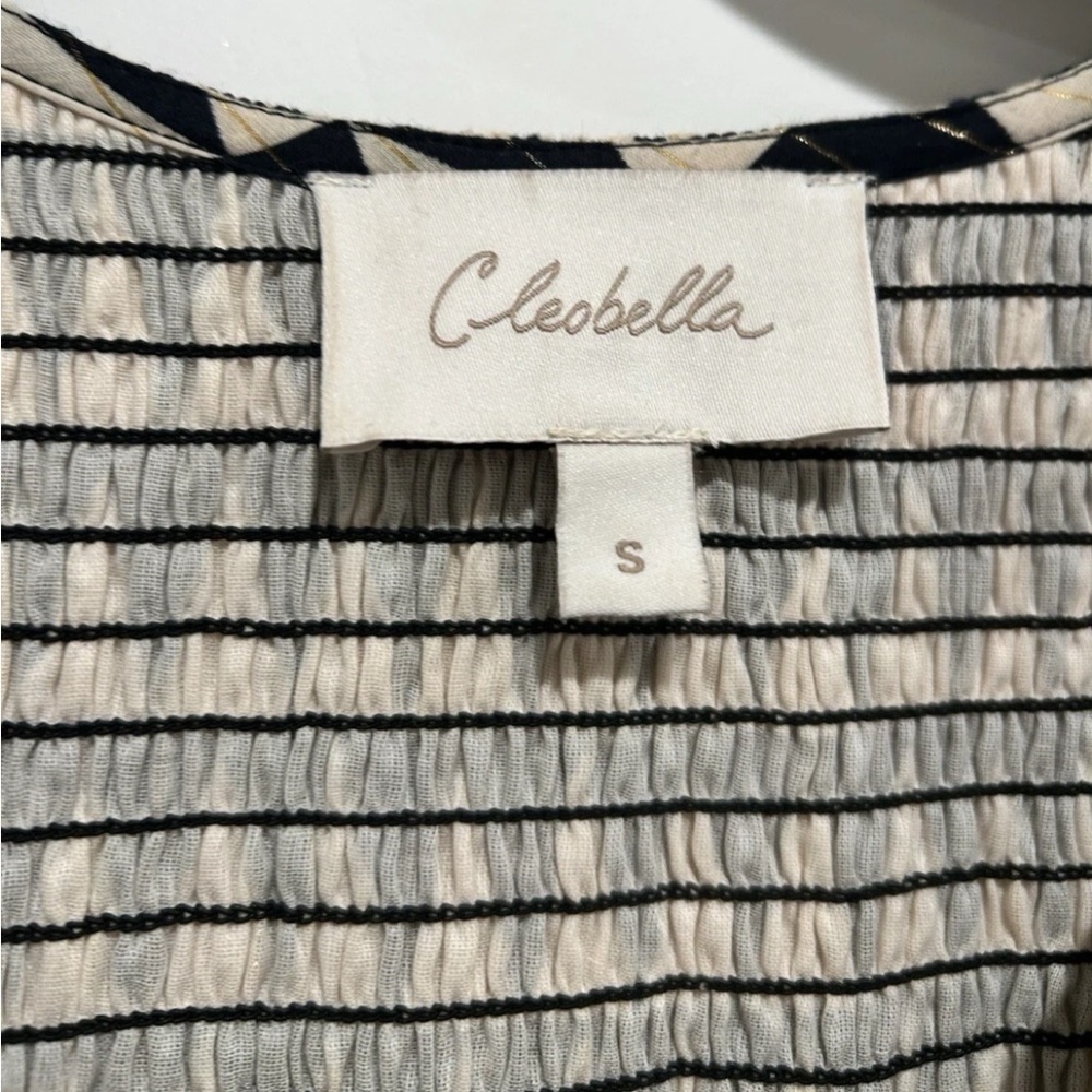 Cleobella Smocked Maxi Dress Women's Size Small Short Sleeve Boho Flowy Festival - Picture 5 of 6